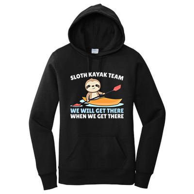 Sloth Kayak Team Funny Sloths Paddling Over Water Meaningful Gift Women's Pullover Hoodie