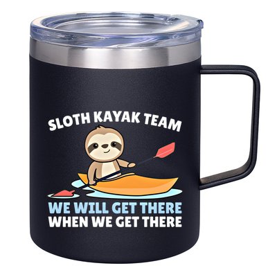 Sloth Kayak Team Funny Sloths Paddling Over Water Meaningful Gift 12oz Stainless Steel Coffee Mug