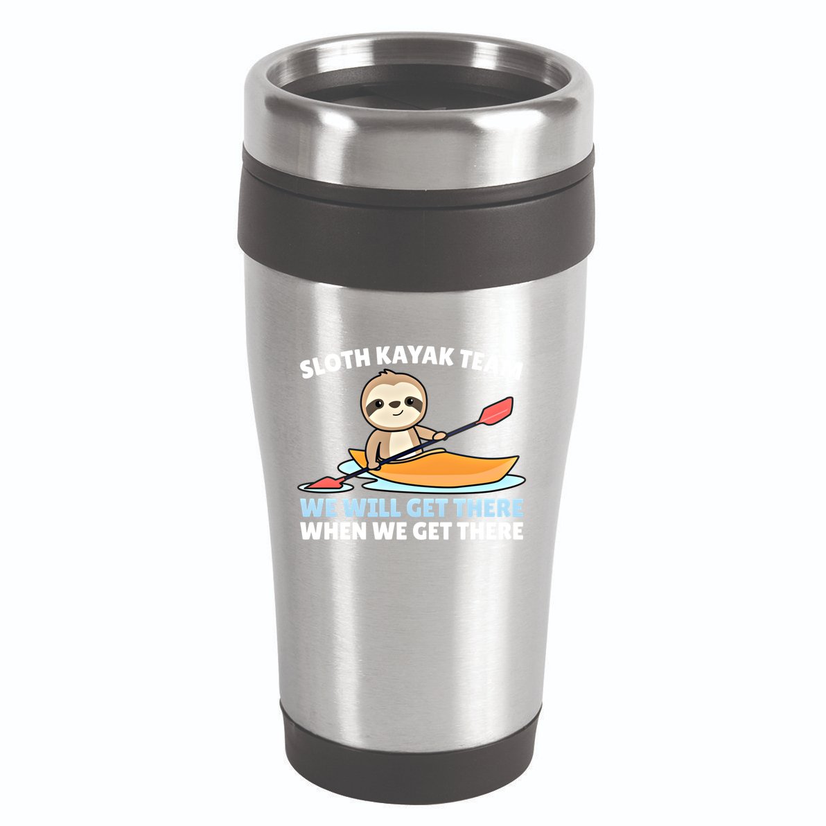 Sloth Kayak Team Funny Sloths Paddling Over Water Meaningful Gift 16oz Travel Tumbler