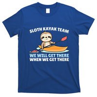 Sloth Kayak Team Funny Sloths Paddling Over Water Meaningful Gift T-Shirt