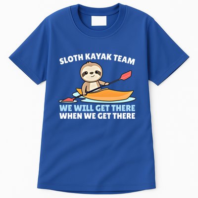 Sloth Kayak Team Funny Sloths Paddling Over Water Meaningful Gift Tall T-Shirt
