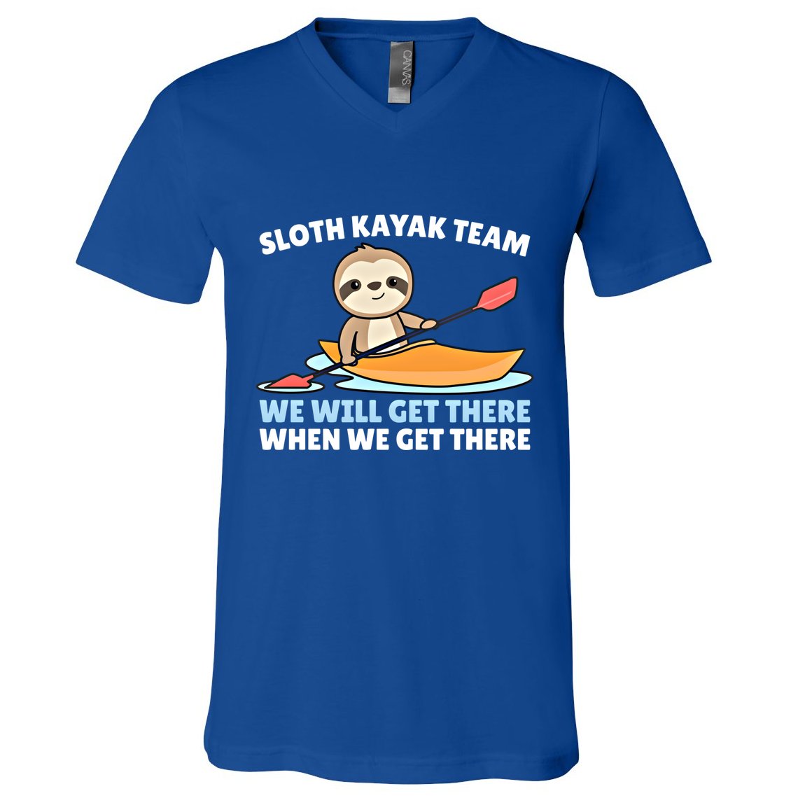 Sloth Kayak Team Funny Sloths Paddling Over Water Meaningful Gift V-Neck T-Shirt