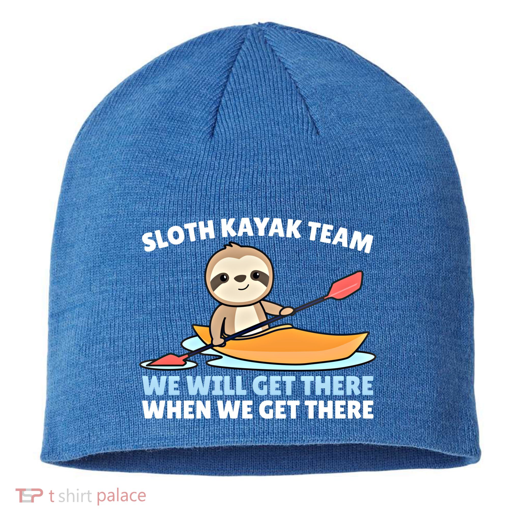 Sloth Kayak Team Funny Sloths Paddling Over Water Meaningful Gift Sustainable Beanie
