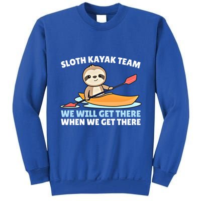 Sloth Kayak Team Funny Sloths Paddling Over Water Meaningful Gift Tall Sweatshirt
