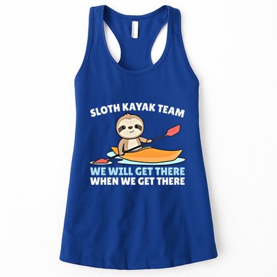 Sloth Kayak Team Funny Sloths Paddling Over Water Meaningful Gift Womens Tank Top