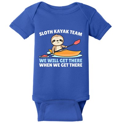 Sloth Kayak Team Funny Sloths Paddling Over Water Meaningful Gift Baby Bodysuit