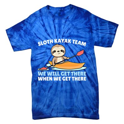 Sloth Kayak Team Funny Sloths Paddling Over Water Meaningful Gift Tie-Dye T-Shirt