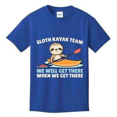 Sloth Kayak Team Funny Sloths Paddling Over Water Meaningful Gift Kids T-Shirt