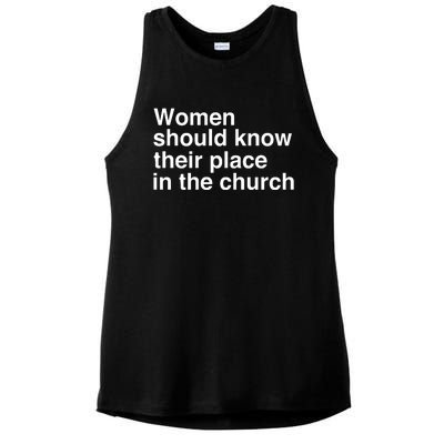 Should Know Their Place In The Church Apostle Prophet Evangelist Pastor Ladies PosiCharge Tri-Blend Wicking Tank