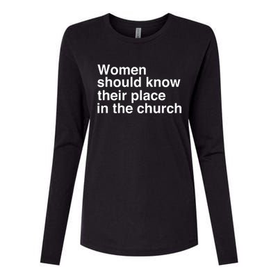 Should Know Their Place In The Church Apostle Prophet Evangelist Pastor Womens Cotton Relaxed Long Sleeve T-Shirt