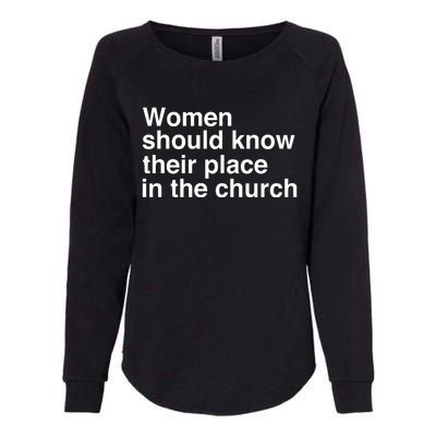 Should Know Their Place In The Church Apostle Prophet Evangelist Pastor Womens California Wash Sweatshirt