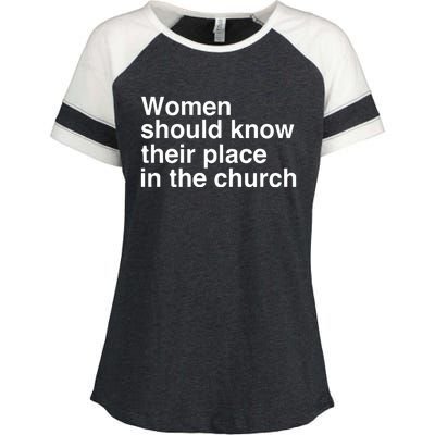 Should Know Their Place In The Church Apostle Prophet Evangelist Pastor Enza Ladies Jersey Colorblock Tee