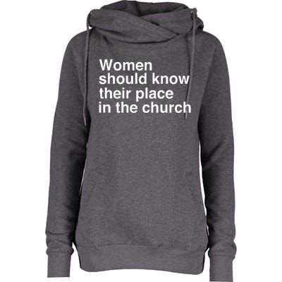 Should Know Their Place In The Church Apostle Prophet Evangelist Pastor Womens Funnel Neck Pullover Hood