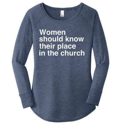 Should Know Their Place In The Church Apostle Prophet Evangelist Pastor Women's Perfect Tri Tunic Long Sleeve Shirt