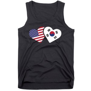 South Korea USA Flag Shirts Heart Korean American Love Gift Tank Top