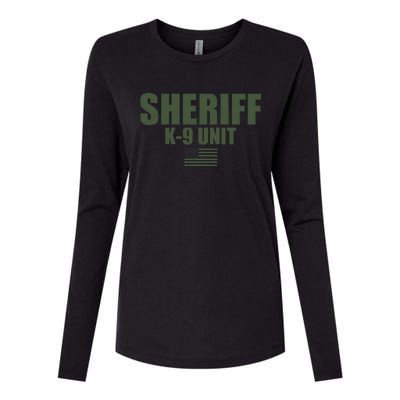 Sheriff K9 Unit Police Flag Uniform Womens Cotton Relaxed Long Sleeve T-Shirt