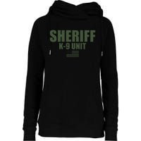 Sheriff K9 Unit Police Flag Uniform Womens Funnel Neck Pullover Hood