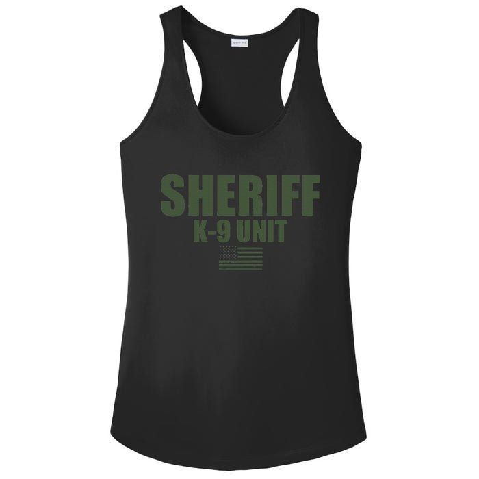 Sheriff K9 Unit Police Flag Uniform Ladies PosiCharge Competitor Racerback Tank