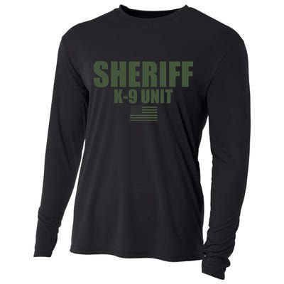 Sheriff K9 Unit Police Flag Uniform Cooling Performance Long Sleeve Crew