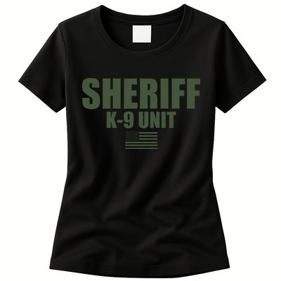 Sheriff K9 Unit Police Flag Uniform Womens T-Shirt