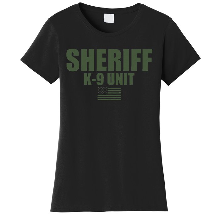 Sheriff K9 Unit Police Flag Uniform Women's T-Shirt