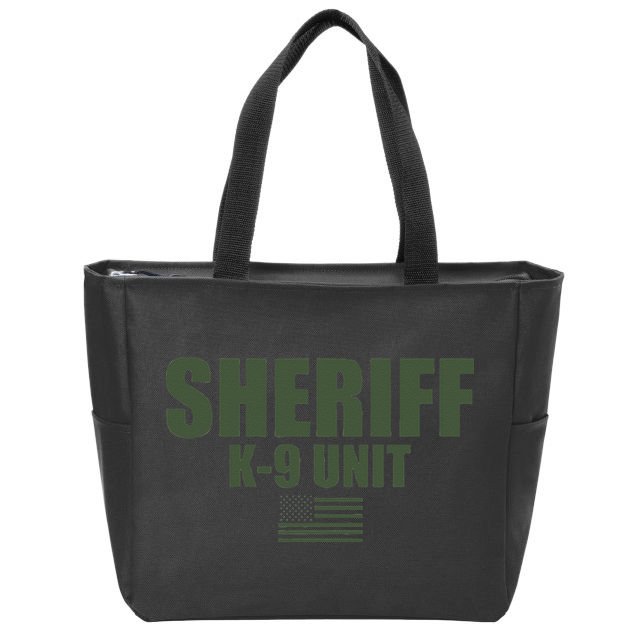 Sheriff K9 Unit Police Flag Uniform Zip Tote Bag