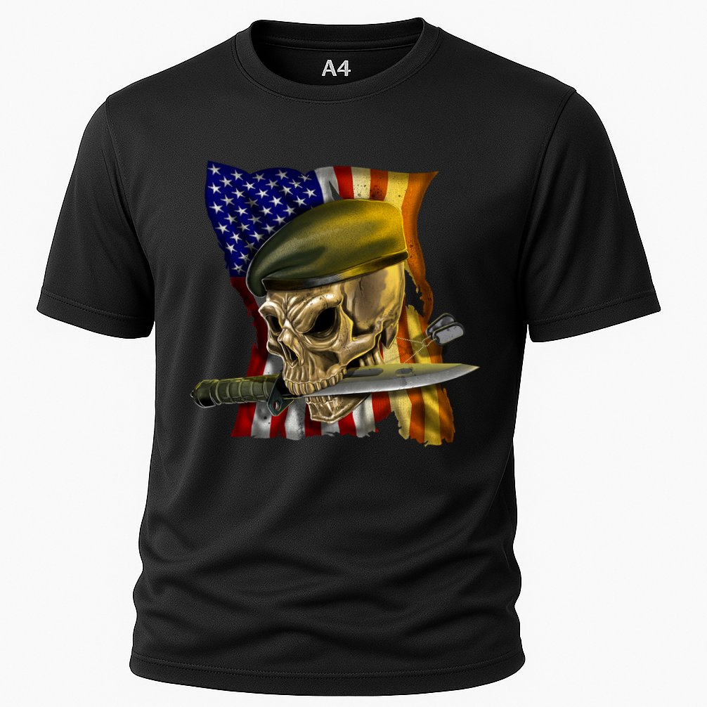 Skull Beret Military Cooling Performance Crew T-Shirt