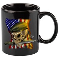 Skull Beret Military 11oz C Handle Ceramic Mug