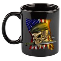 Skull Beret Military 11oz C Handle Ceramic Mug