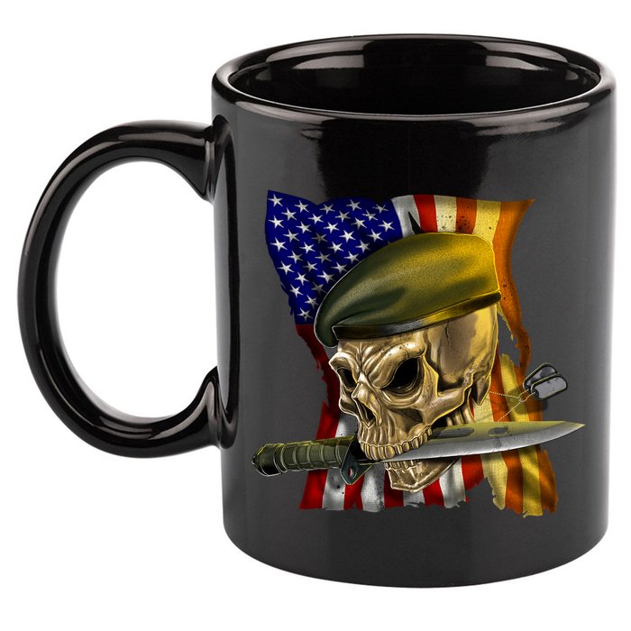 Skull Beret Military 11oz C Handle Ceramic Mug