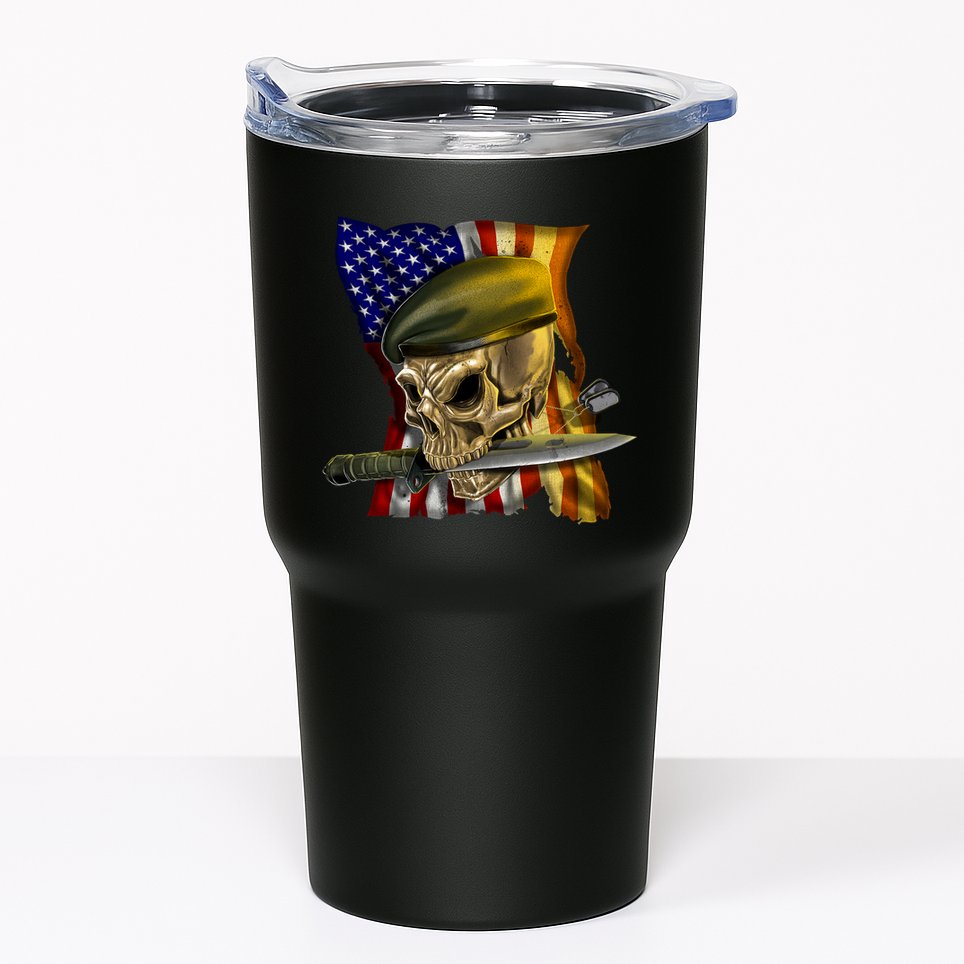 Skull Beret Military Tumbler