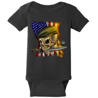 Skull Beret Military Baby Bodysuit