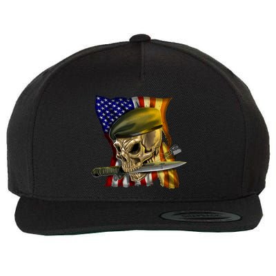 Skull Beret Military Wool Snapback Cap