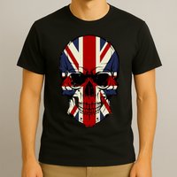Skull Face British Flag T-Shirt