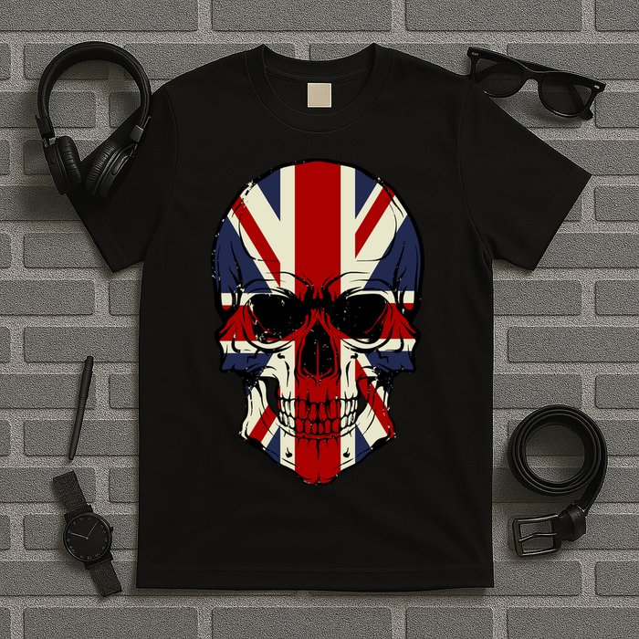 Skull Face British Flag T-Shirt