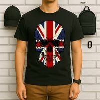 Skull Face British Flag T-Shirt