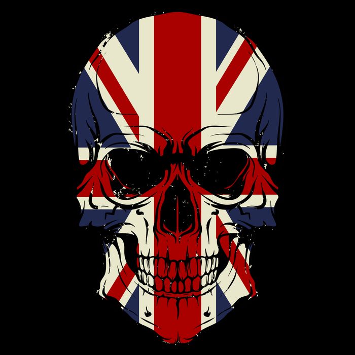 Skull Face British Flag T-Shirt