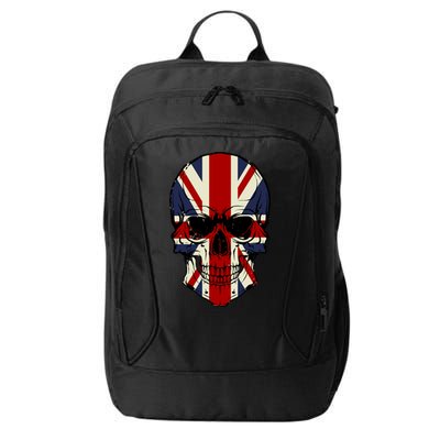 Skull Face British Flag City Backpack