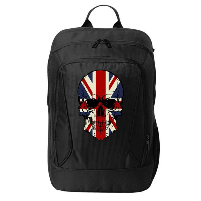 Skull Face British Flag City Backpack