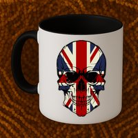 Skull Face British Flag Mug