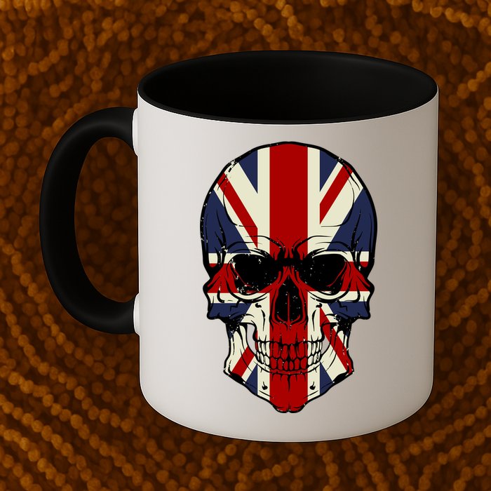 Skull Face British Flag Mug
