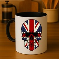 Skull Face British Flag Mug