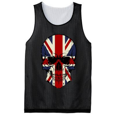 Skull Face British Flag Mesh Reversible Basketball Jersey Tank