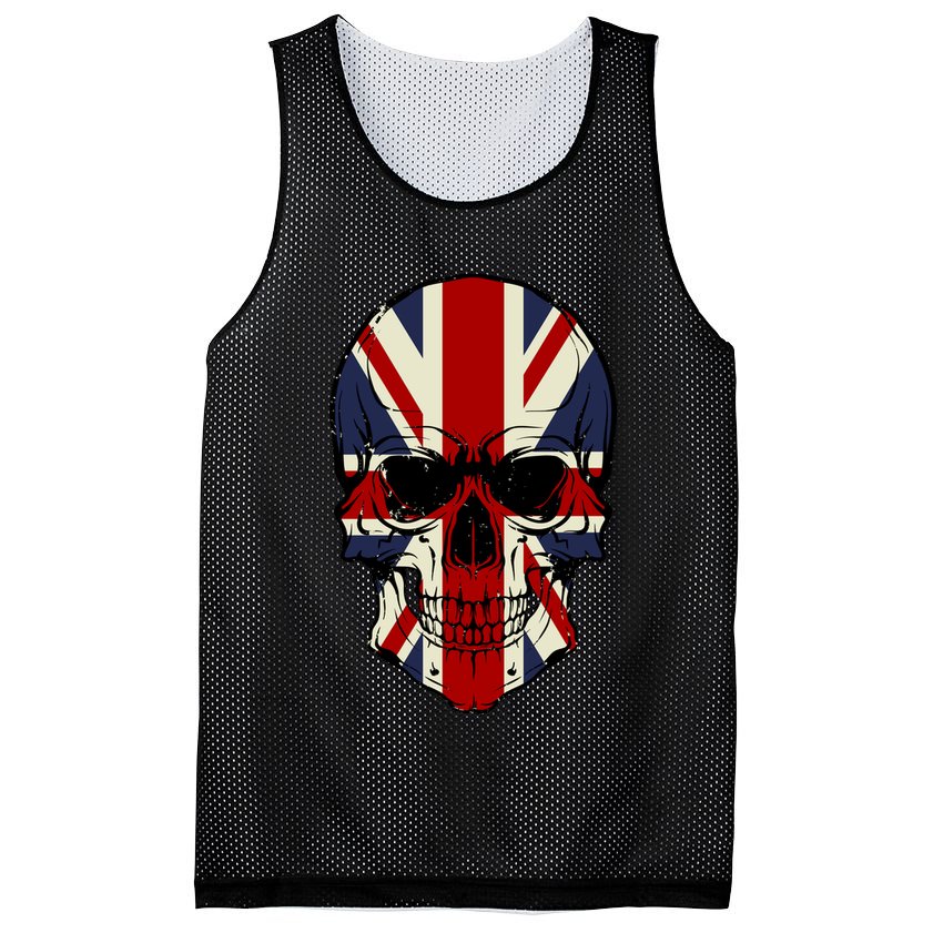 Skull Face British Flag Mesh Reversible Basketball Jersey Tank