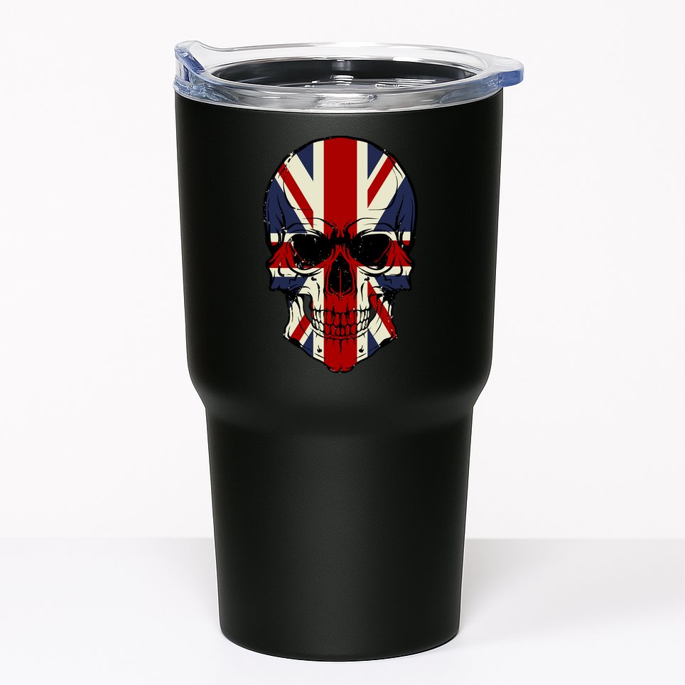 Skull Face British Flag Tumbler