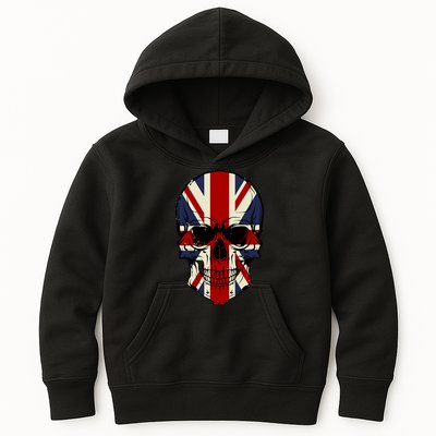 Skull Face British Flag Kids Hoodie