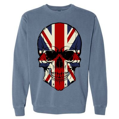 Skull Face British Flag Garment-Dyed Sweatshirt