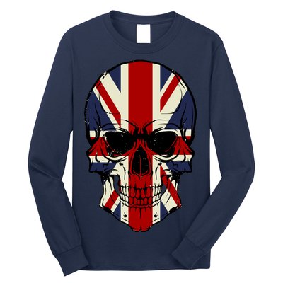 Skull Face British Flag Long Sleeve Shirt