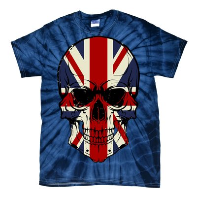 Skull Face British Flag Tie-Dye T-Shirt