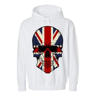 Skull Face British Flag Garment-Dyed Fleece Hoodie